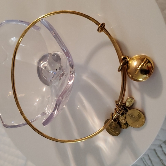 Alex and Ani EWB with pink Swarovski crystal in shiny golden metal - Picture 2 of 3